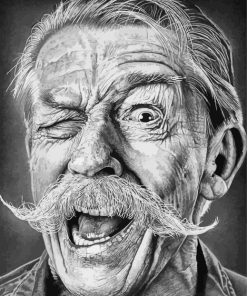 Cute Old Man Face paint by number