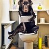 Cute Dog In Toilet paint by numbers