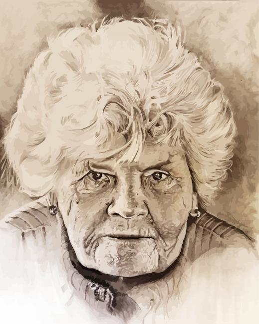 Face Of An Old Woman paint by number