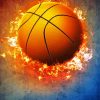 Flaming Basketball paint by number