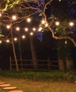 Garden String Lights paint by number