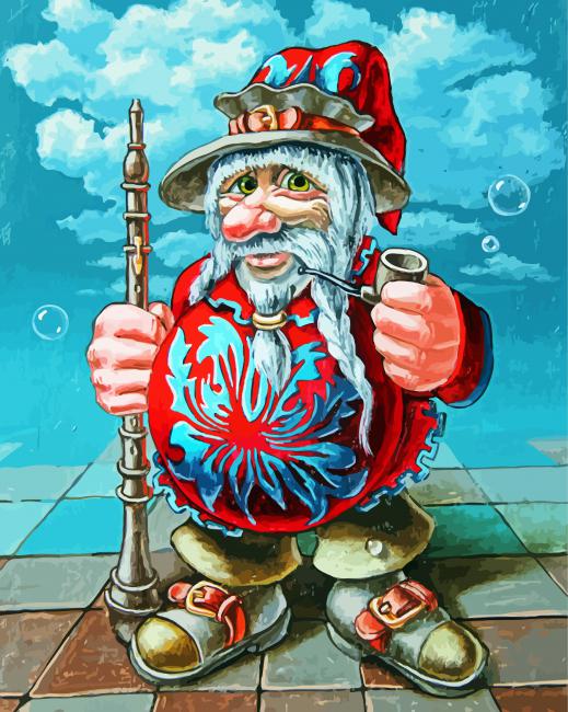 Gnome Smoking Art paint by numbers