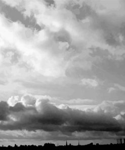 Gray And White Sky paint by number
