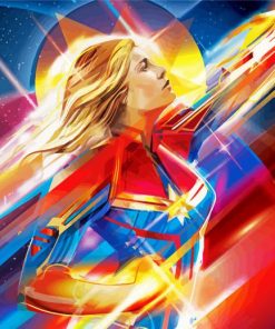Captain Marvel paint by number