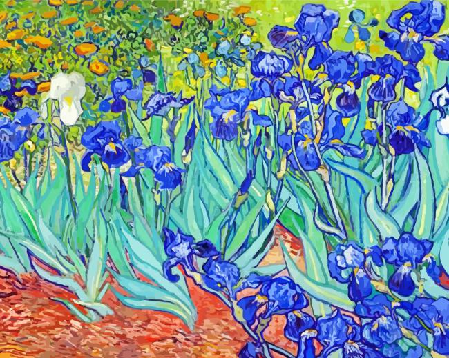 Irises Of Claude Monet And Van Gogh paint by number