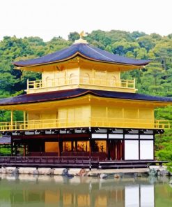 Kinkakuji Temple Of The Golden Pavilion paint by number