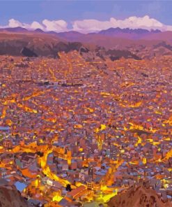 La Paz Bolivia Sunset paint by numbers