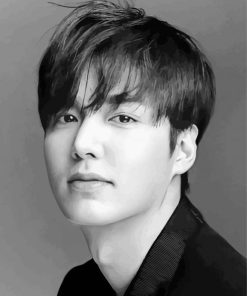 Lee Min Ho Black And White paint by number
