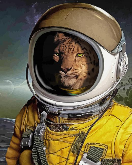 Leopard Animal Astronaut paint by number