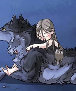 Little Girl And Her Wolf paint by number