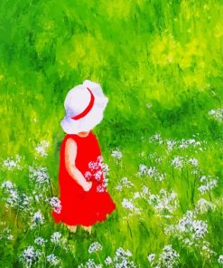 Little Girl In A Field paint by number
