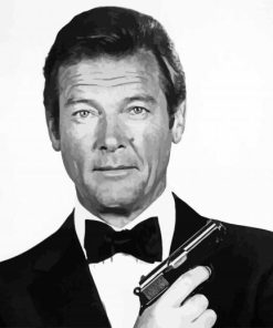 Monochrome Roger Moore paint by numbers paint by numbers