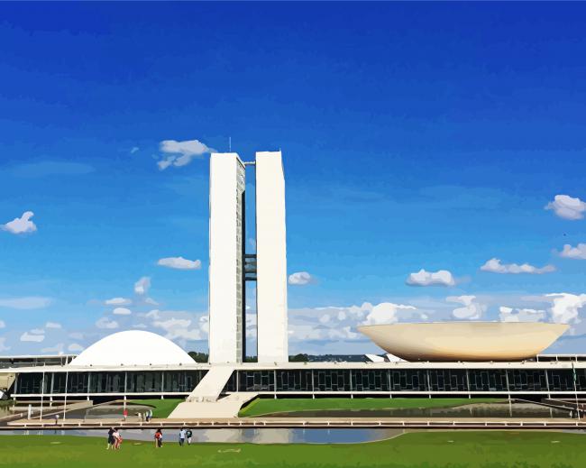 National Congress Building By Oscar Niemeyer paint by number