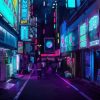 Neon City Streets paint by number