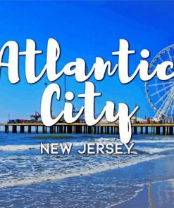 New Jersey Atlantic City Poster paint by number