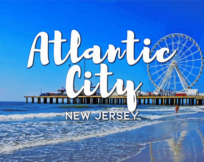 New Jersey Atlantic City Poster paint by number