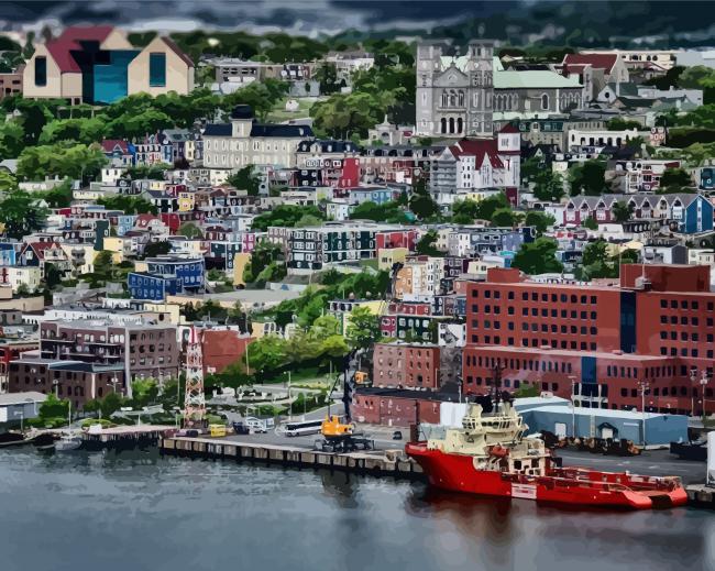 Newfoundland Buildings paint by number