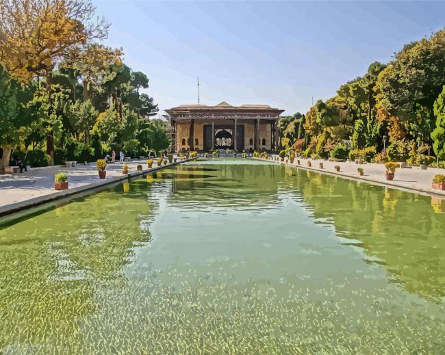 Persia Iran Isfahan Chehel Sotoun Palace paint by number