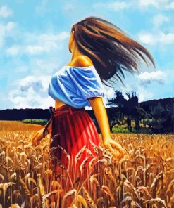 Prairie Woman In The Wind Art paint by numbers