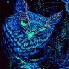 Psychedelic Mystic Blue Owl paint by number