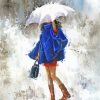 Rain Girl In Blue By Vickie Wade paint by number