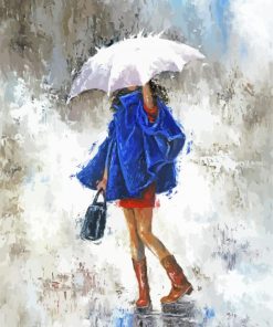 Rain Girl In Blue By Vickie Wade paint by number