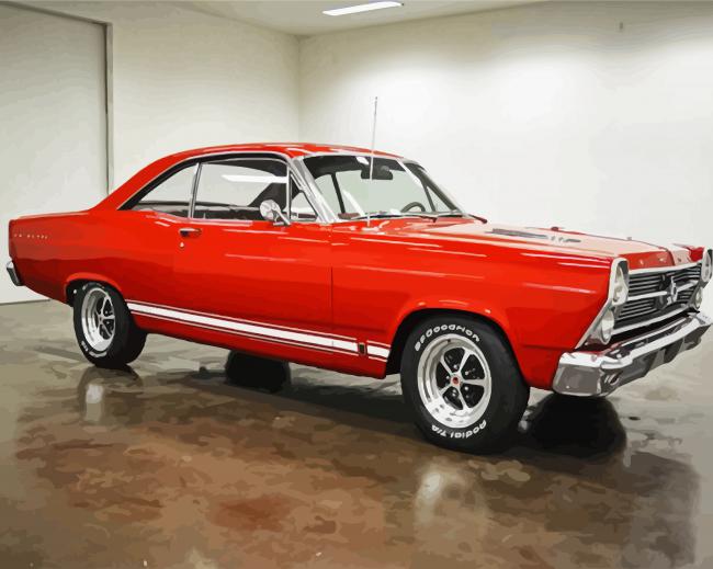 Red 1966 Ford Fairlane Car paint by numbers