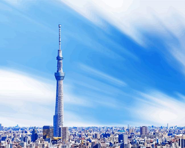Skytree Tokyo paint by number