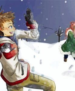 Snow Fight Anime paint by number