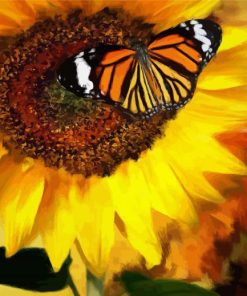 Sunflower And The Butterfly paint by numbers