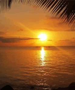 Sunset At Roatan Island paint by number