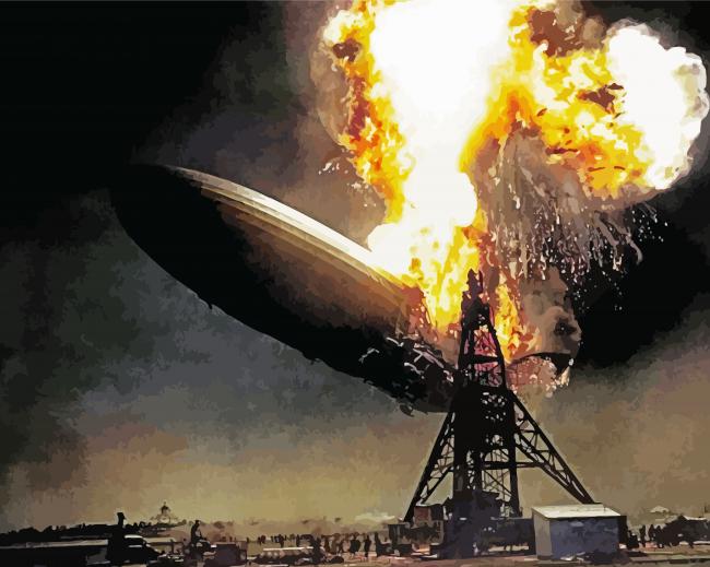 The Hindenburg Crash Disaster paint by number