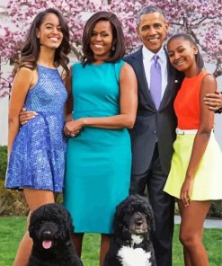 The President Barack Obama Family paint by number