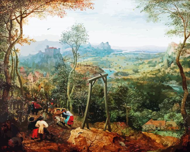 The Magpie On The Gallows Pieter Bruegel The Elder paint by number
