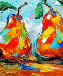 Three Pears Abstract Food Art paint by numbers