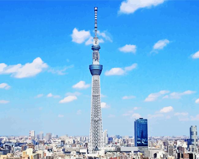 Tokyo Skytree paint by number