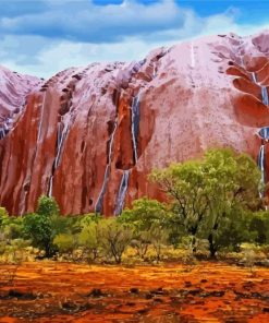 Uluru Waterfalls After Rain paint by numbers