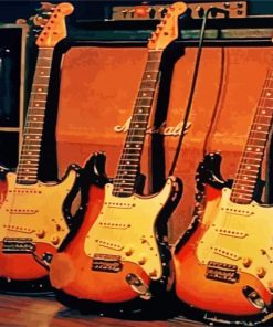 Vintage Fender Guitars paint by number
