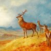 Vintage Highland Landscape With Stag paint by number