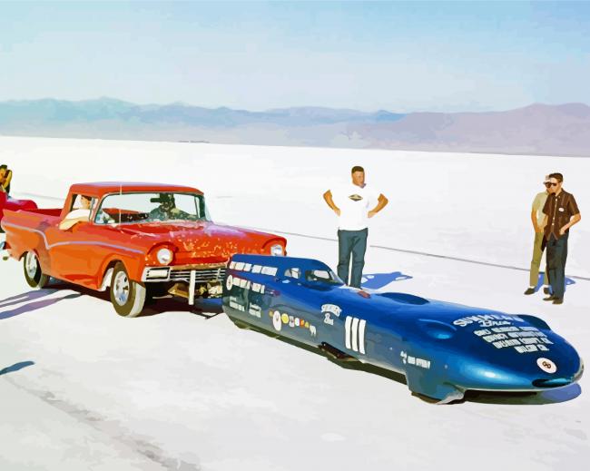 Vintage Bonneville Racing paint by number