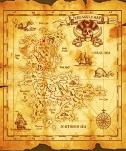 Vintage Pirates Map paint by number