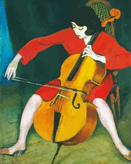 Woman Playing The Cellopaint by numbers