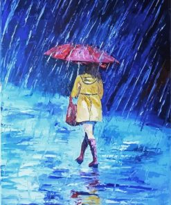 Woman In The Rain paint by number