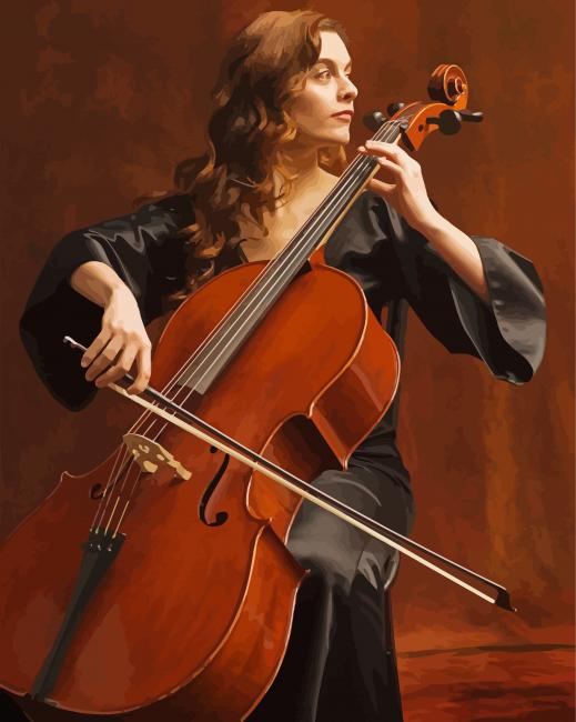 Woman Playing Cello Art paint by numbers