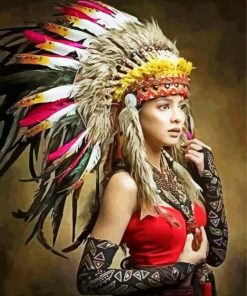 Young Native American Girl paint by number