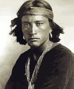 Young Native American Man paint by number