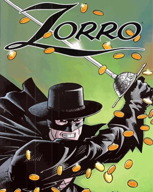 Zorro poster paint by numbers