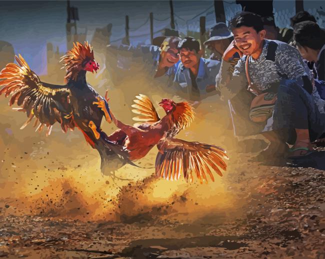 Aesthetic Rooster Fighter paint by number