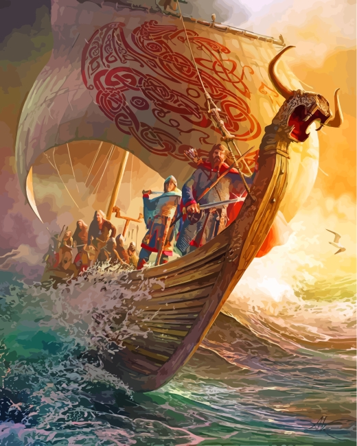 Viking Ship paint by number