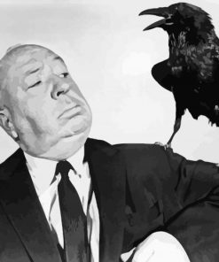 Alfred Hitchcock With Bird paint by number
